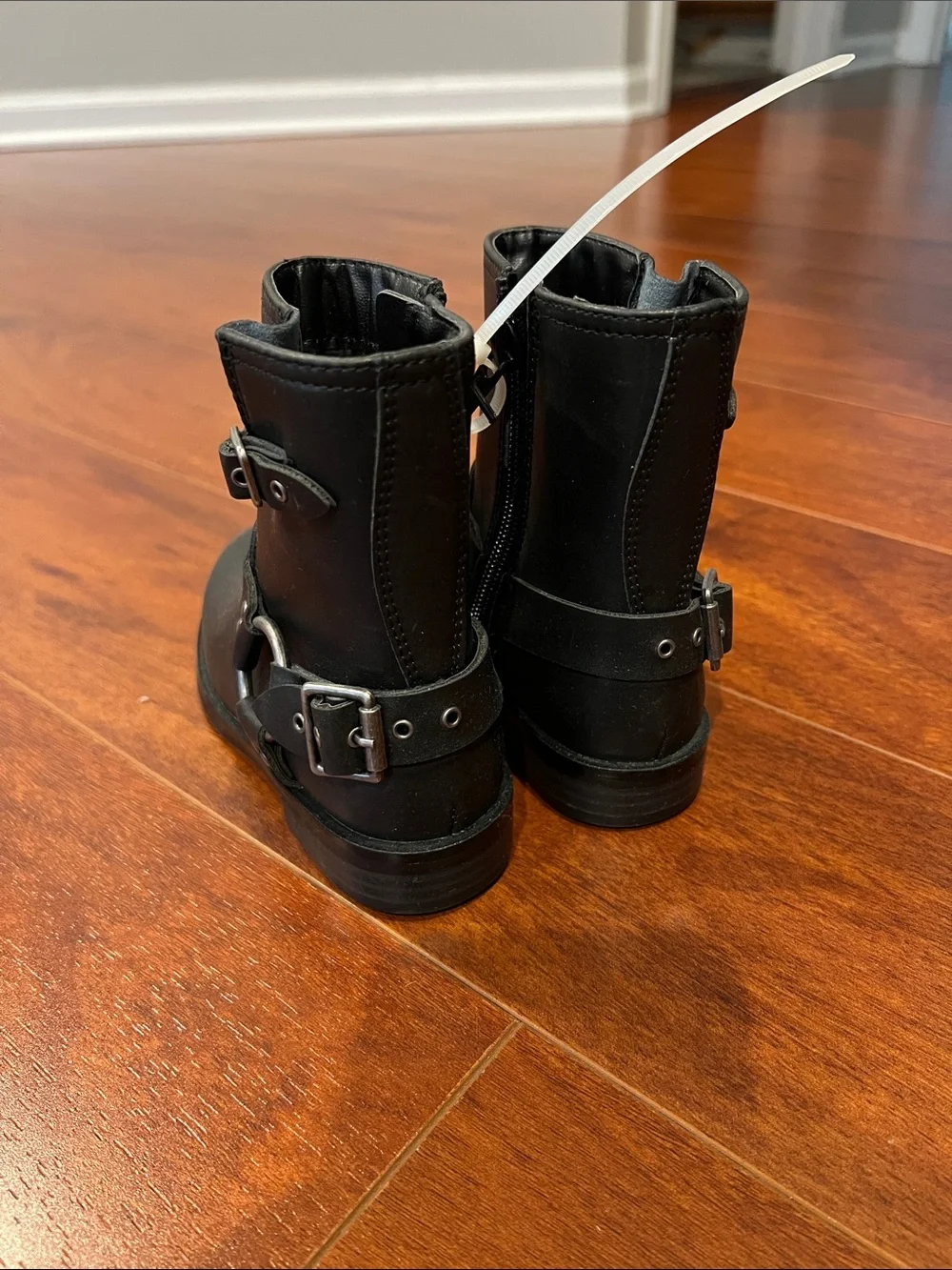 Steve Madden Kids Black Ankle Boots - Classic Zip & Buckle Style